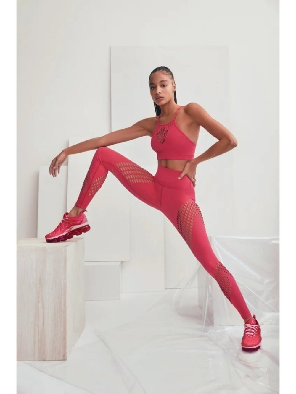 Dion Lee x Carbon38 Perf Leggings & Sports Bra Set L Hot Pink